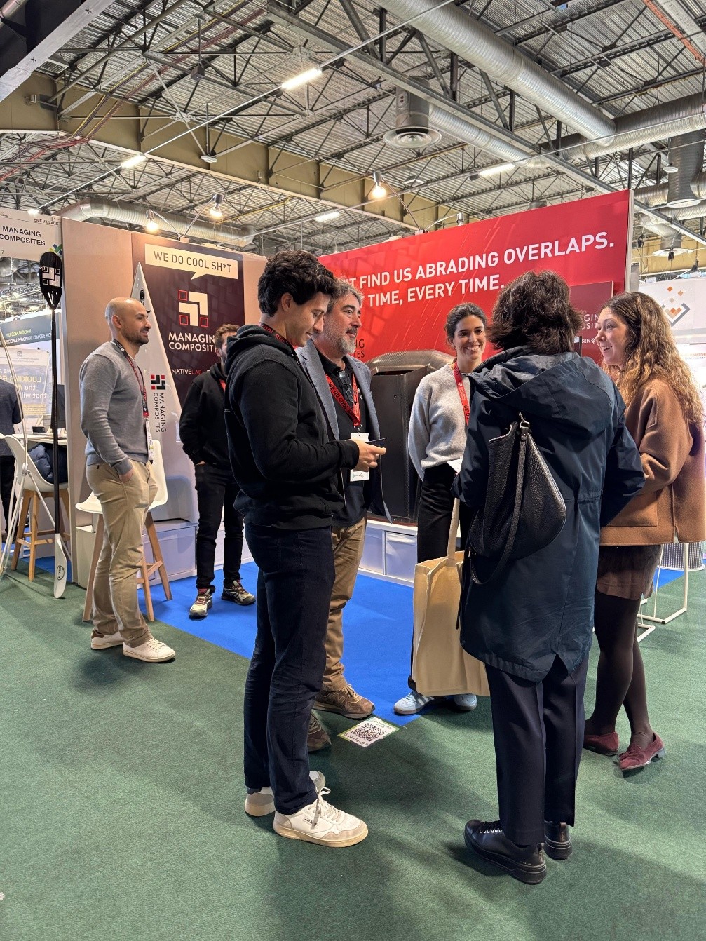 A part of the Managing Composites Team in front of 2025 stand at JEC World.